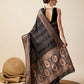 Vedant Vastram Soft Litchi Silk Banarasi Silk Saree - Black | Swadesiicart