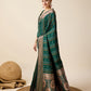 Vedant Vastram Soft Litchi Silk Banarasi Silk Saree - Green | Swadesiicart
