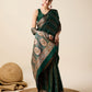 Vedant Vastram Soft Litchi Silk Banarasi Silk Saree - Green | Swadesiicart
