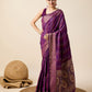 Vedant Vastram Soft Litchi Silk Banarasi Silk Saree - Purple | Swadesiicart