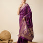 Vedant Vastram Soft Litchi Silk Banarasi Silk Saree - Purple | Swadesiicart