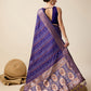 Vedant Vastram Soft Litchi Silk Banarasi Silk Saree - Violet | Swadesiicart