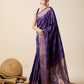 Vedant Vastram Soft Litchi Silk Banarasi Silk Saree - Violet | Swadesiicart