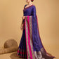 Vedant Vastram Soft Litchi Silk Banarasi Silk Saree - Blue | Swadesiicart
