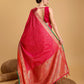 Vedant Vastram Soft Litchi Silk Banarasi Silk Saree - Pink | Swadesiicart