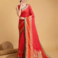 Vedant Vastram Soft Litchi Silk Banarasi Silk Saree - Red | Swadesiicart