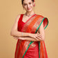 Vedant Vastram Soft Litchi Silk Banarasi Silk Saree - Red | Swadesiicart