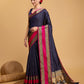 Vedant Vastram Soft Litchi Silk Banarasi Silk Saree - Navy | Swadesiicart