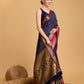 Vedant Vastram Soft Litchi Silk Banarasi Silk Saree - Navy | Swadesiicart
