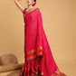 Vedant Vastram Soft Litchi Silk Banarasi Silk Saree - Pink | Swadesiicart