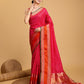 Vedant Vastram Soft Litchi Silk Banarasi Silk Saree - Pink | Swadesiicart
