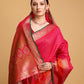 Vedant Vastram Soft Litchi Silk Banarasi Silk Saree - Pink | Swadesiicart