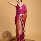 Vedant Vastram Soft Litchi Silk Banarasi Silk Saree - Rani | Swadesiicart