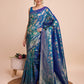 Vedant Vastram Soft Litchi Silk Banarasi Silk Saree - Firozi | Swadesiicart