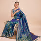 Vedant Vastram Soft Litchi Silk Banarasi Silk Saree - Firozi | Swadesiicart