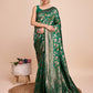 Vedant Vastram Soft Litchi Silk Banarasi Silk Saree - Green | Swadesiicart
