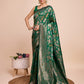 Vedant Vastram Soft Litchi Silk Banarasi Silk Saree - Green | Swadesiicart
