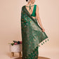 Vedant Vastram Soft Litchi Silk Banarasi Silk Saree - Green | Swadesiicart