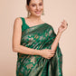 Vedant Vastram Soft Litchi Silk Banarasi Silk Saree - Green | Swadesiicart
