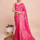 Vedant Vastram Soft Litchi Silk Banarasi Silk Saree - Magenta | Swadesiicart