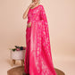 Vedant Vastram Soft Litchi Silk Banarasi Silk Saree - Magenta | Swadesiicart