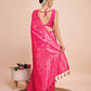 Vedant Vastram Soft Litchi Silk Banarasi Silk Saree - Magenta | Swadesiicart