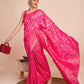 Vedant Vastram Soft Litchi Silk Banarasi Silk Saree - Magenta | Swadesiicart