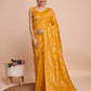 Vedant Vastram Soft Litchi Silk Banarasi Silk Saree - Mustard | Swadesiicart