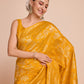 Vedant Vastram Soft Litchi Silk Banarasi Silk Saree - Mustard | Swadesiicart