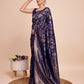 Vedant Vastram Soft Litchi Silk Banarasi Silk Saree - Navy | Swadesiicart