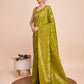 Vedant Vastram Soft Litchi Silk Banarasi Silk Saree - Olive | Swadesiicart