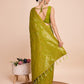 Vedant Vastram Soft Litchi Silk Banarasi Silk Saree - Olive | Swadesiicart