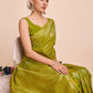 Vedant Vastram Soft Litchi Silk Banarasi Silk Saree - Olive | Swadesiicart