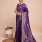 Vedant Vastram Soft Litchi Silk Banarasi Silk Saree - Violet | Swadesiicart