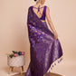 Vedant Vastram Soft Litchi Silk Banarasi Silk Saree - Violet | Swadesiicart