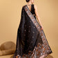 Vedant Vastram Soft Litchi Silk Banarasi Silk Saree - Black | Swadesiicart