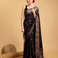 Vedant Vastram Soft Litchi Silk Banarasi Silk Saree - Black | Swadesiicart