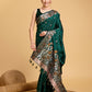 Vedant Vastram Soft Litchi Silk Banarasi Silk Saree - Green | Swadesiicart