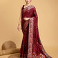 Vedant Vastram Soft Litchi Silk Banarasi Silk Saree - Maroon | Swadesiicart