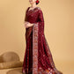 Vedant Vastram Soft Litchi Silk Banarasi Silk Saree - Maroon | Swadesiicart