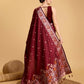 Vedant Vastram Soft Litchi Silk Banarasi Silk Saree - Maroon | Swadesiicart