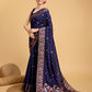 Vedant Vastram Soft Litchi Silk Banarasi Silk Saree - Navy | Swadesiicart