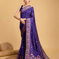 Vedant Vastram Soft Litchi Silk Banarasi Silk Saree - Violet | Swadesiicart