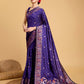 Vedant Vastram Soft Litchi Silk Banarasi Silk Saree - Violet | Swadesiicart