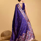 Vedant Vastram Soft Litchi Silk Banarasi Silk Saree - Violet | Swadesiicart