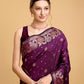 Vedant Vastram Soft Litchi Silk Banarasi Silk Saree - Wine | Swadesiicart