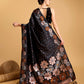 Vedant Vastram Soft Litchi Silk Banarasi Silk Saree - Black | Swadesiicart