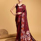 Vedant Vastram Soft Litchi Silk Banarasi Silk Saree - Maroon | Swadesiicart