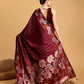Vedant Vastram Soft Litchi Silk Banarasi Silk Saree - Maroon | Swadesiicart