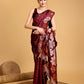 Vedant Vastram Soft Litchi Silk Banarasi Silk Saree - Maroon | Swadesiicart